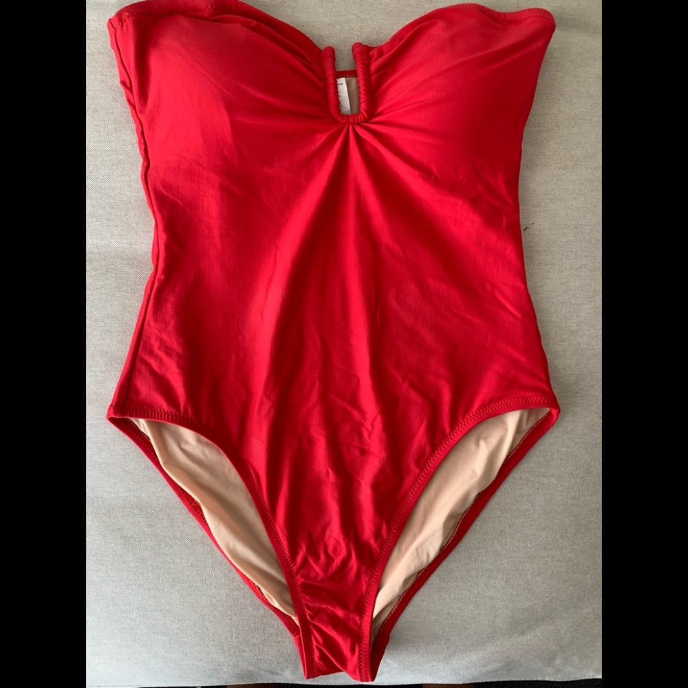 J.Crew strapless one piece swimsuit. Size 8. EUC.